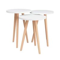 set de 3 mesas de centro tarantula diseno fijo blanco o35 cm