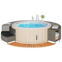 borde banera hidromasaje madera acacia y ratan sintetico gris cfw54150