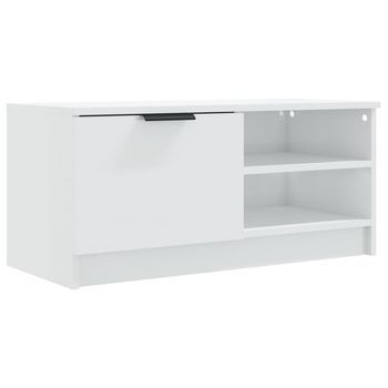 Mueble De Tv Madera Contrachapada Blanco Brillante 80x35x36,5cm Vidaxl