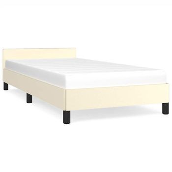 Estructura De Cama Con Cabecero Sin Colchón Crema 80x200 Cm Vidaxl
