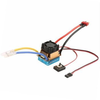 ESC cepillado impermeable de 60A 3S con ventilador 5V 3A BEC T-Plug para coches de radiocontrol a escala 1/10