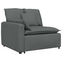 modulo de reposabrazos para sofa modular con cojines gris oscuro 100 cm vidaxl