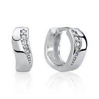 pendientes modernos con bisagra de plata 925 circonita cubica