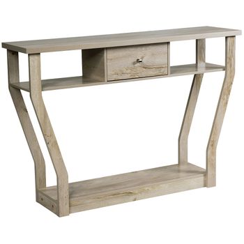 Costway Mesa Auxiliar con Cajón y Repisa Mesa Moderna con 3 Repisas para Entrada Salón Dormitorio Estudio Oficina 120 x 30 x 81 cm
