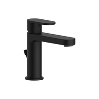 mezclador monomando de un solo orificio para lavabo en negro mate