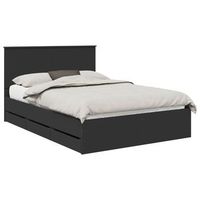 cama matrimonial  cama para adulto  estructura de cama negro 140 x 190 cm madera ingenieril