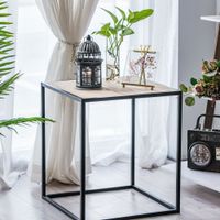 mesa auxiliar estilo industrial en acero negro