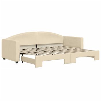 Cama Individual | Cama Para Adultos | Sofá Cama Nido Tela Crema 80x200 Cm
