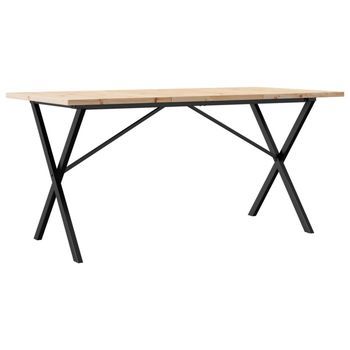 Mesa De Comedor Marco X Madera Maciza Pino Acero 160x80x75,5 Cm Vidaxl