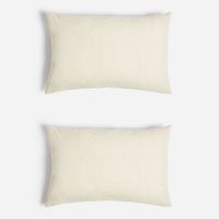 in home linen cotton stripe cushion cover - natural - 75x50cm - set of 2