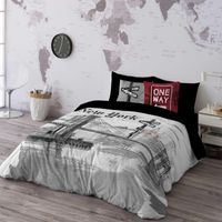 naturals - funda nordica estampada - 100 algodon extra suave - incluye funda edredon  1 o 2 fundas de almohada - fabricado en espana - new york - cama 90105135150180