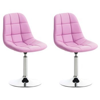 Set De 2 Sillas Lounge Emil En Polipiel Simil Cuero Rosado 52x48x84 Cm Clp