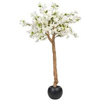 planta artificial en maceta para interior decoracion de plastico con maceta negra 180 cm blanco cherry tree