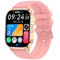 cool delta reloj smartwatch amoled llamadas salud deporte silicona rosa
