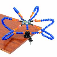estacion de soldadura multifuncional con herramienta de tercera mano y 6 brazos flexibles soporte para soldador para re