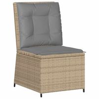 sofa de jardin con cojin beige y gris ratan sintetico vidaxl