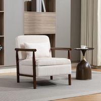 sillon - mueble para salon - terciopelo y madera - blanco 83x66x73cm