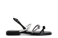 sandalias con cordones de pedreria black