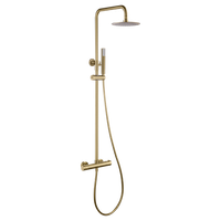 imex  genova columna de ducha termostatico oro cepillado oro cepillado