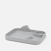 done by deer peakaboo compartment plate - grey