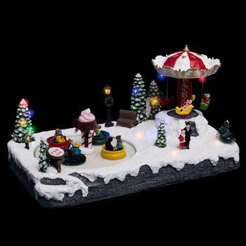 Parque Temático Musical Christmas Village 20 Led + Transformador