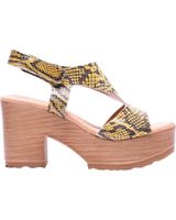 de marila sandalias para mujer con tacon ancho animal print taiwan ama amarillo