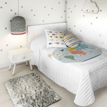 Colcha Bouti Reversible Mapa Mundi Cama 105