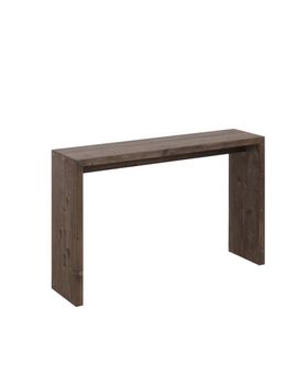 Consola de madera maciza en tono nogal de 120x80cm