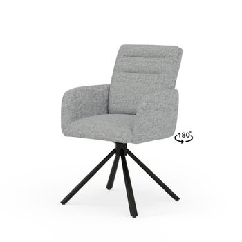 Silla giratoria cómoda con asiento tapizado en gris claro
