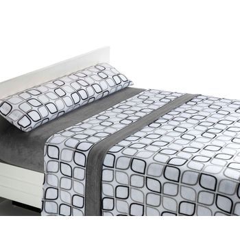 Juego De Sábanas De Coralina Spring - 4 Piezas - Cama 180 - Gris - (disponible En Varios Tamaños Y Colores)