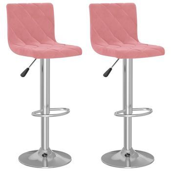 Taburetes De Cocina 2 Unidades Terciopelo Rosa Vidaxl