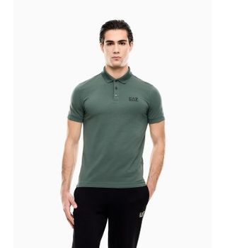 EA7 para hombre. 8NPF14_PJVQZ Polo Core Identity Slim verde (M), Casual, Algodón, Manga corta