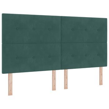 Cabecero Led Con Tiras Led Manual Verde 180 Cm Terciopelo Vidaxl