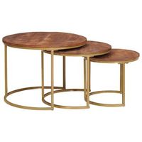 mesas de cafe nido 3 uds marron miel 60 x 60 x 45 cm vidaxl