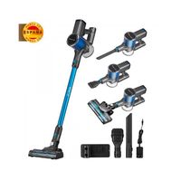 narvi aspirador inalambrico con motor 250w bateria recargable y extraible  luz led deteccion de polvo succion 100aw filtro hepa y cepillo motorizado anti enredos  ref nvac 10