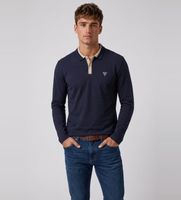guess para hombre m6bp11k6203 polo texturizado de manga larga marino l casual poliester
