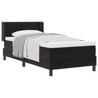 cama individual  cama para adulto  cama tipo box spring con cabecera negro 190 x 90 cm terciopelo