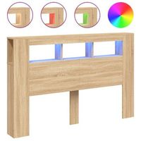 cabecero cama mueble de dormitorio led madera ingenieria roble sonoma 160 x 185 x 1035 cm marron m020008682