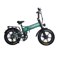 bicicleta electrica plegable de neumaticos anchos baolujie d2 960 wh suspension completa verde