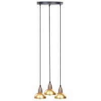 lampara colgante moderna 3 luces pantalla metalica salon dormitorio iluminacion ambiental laton castaly