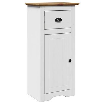 Mueble De Baño | Armario De Baño Bodo Blanco Y Marrón 44x30x90 Cm