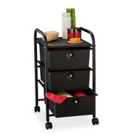 carrito de bano con 3 cajones - black - 32x425x324cm