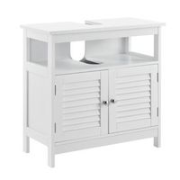 encasa mueble para debajo de lavabo con 2 puertas y con estante r 60x60x30cm r blanco