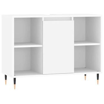 Mueble De Baño | Armario De Baño Madera De Ingeniería Blanco 80x33x60 Cm