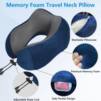 almohada cervical de viaje sin caida de cabeza almohada cervical ergonomica en forma de u de espuma viscoelastica soporte cervical de 360 para siestas en avion coche y oficina funda lavable