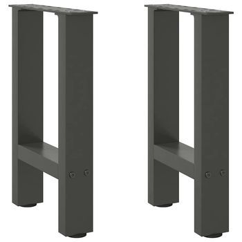 Patas Para Mesa De Centro Antracita (2 Unidades, 38 X 42-43 Cm, Acero) Vidaxl