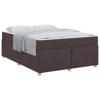 estructura de cama con colchon marron oscuro 140 x 200 cm tela vidaxl