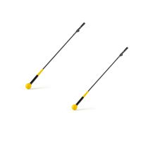 costway set de 2 entrenadores de swing de golf empunadura ergonomica fibra de vidrio para diestros longitud 120 cm amarillo