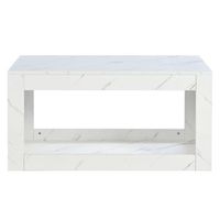 mesa de centro con led - tablero de particulas - blanco
