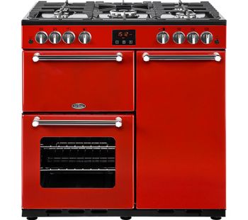 BELLING Kensington 90G Gas Range Cooker - Red & Chrome, Red